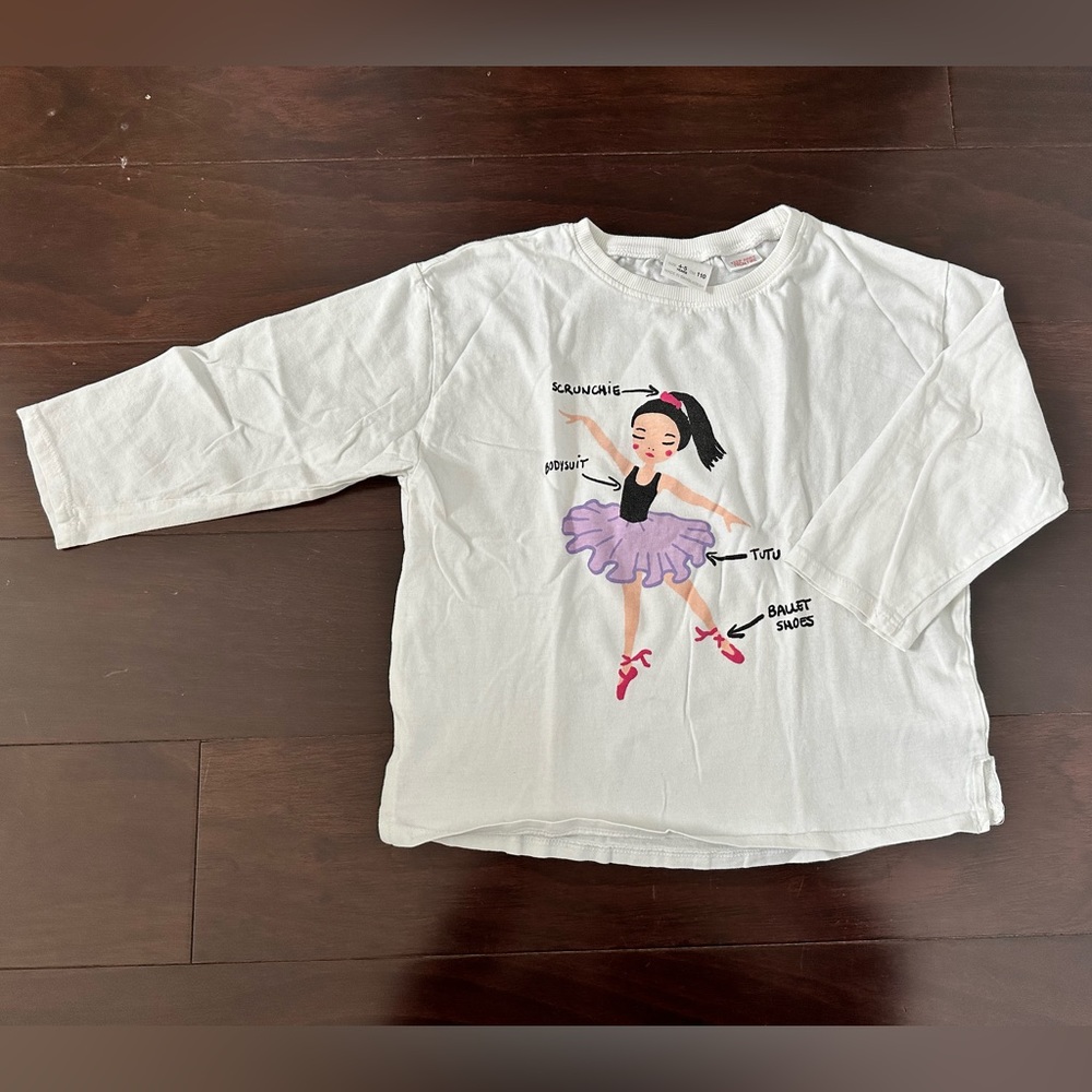 Zara ‘Ballet girl’ 3/4 sleeve shirt, size 4/5